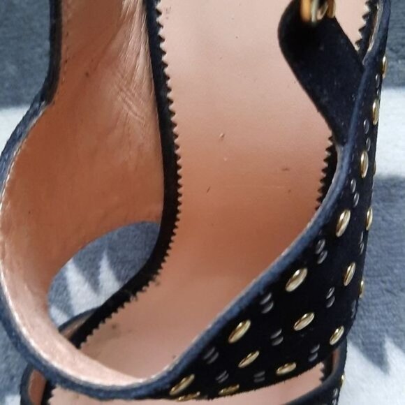 J.Crew Stella 3.5 Inch Block Heel Black Suede Leather Strappy Sandal Size 8.5 - Picture 7 of 16